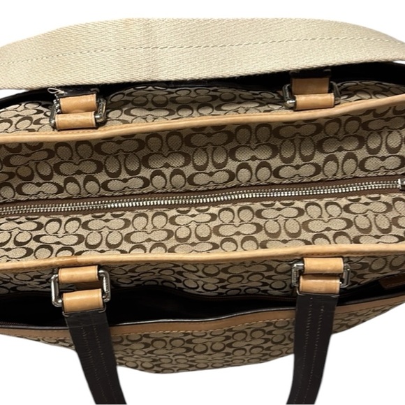 Coach Signature XL Travel Bag Laptop Bag Diaper Bag with crossbody strap - Picture 14 of 17